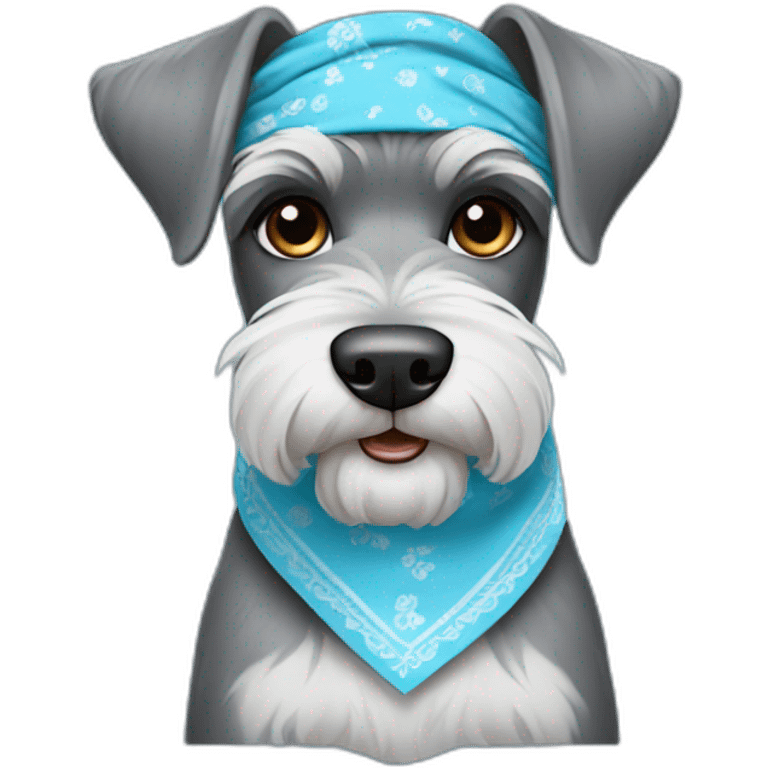 schnauzer with light blue bandana emoji