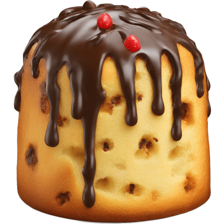 Full chocolate drip panettone emoji