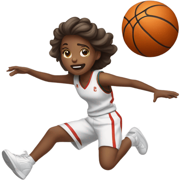 girl basketball player falling emoji