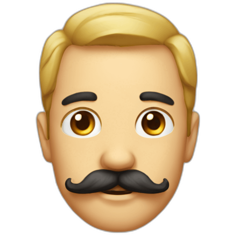 cute ass with mostache emoji