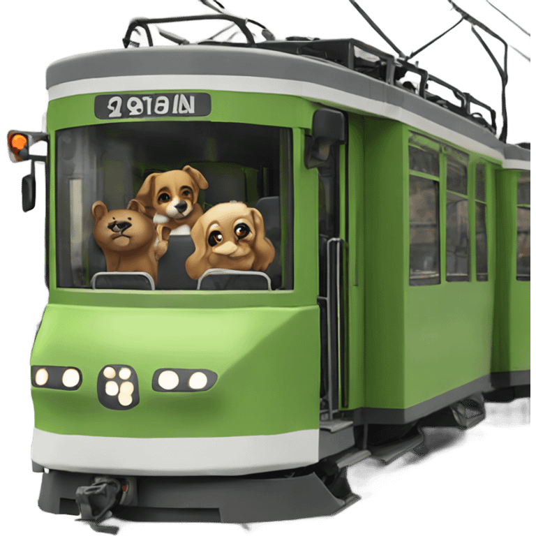 tram with open waggons emoji