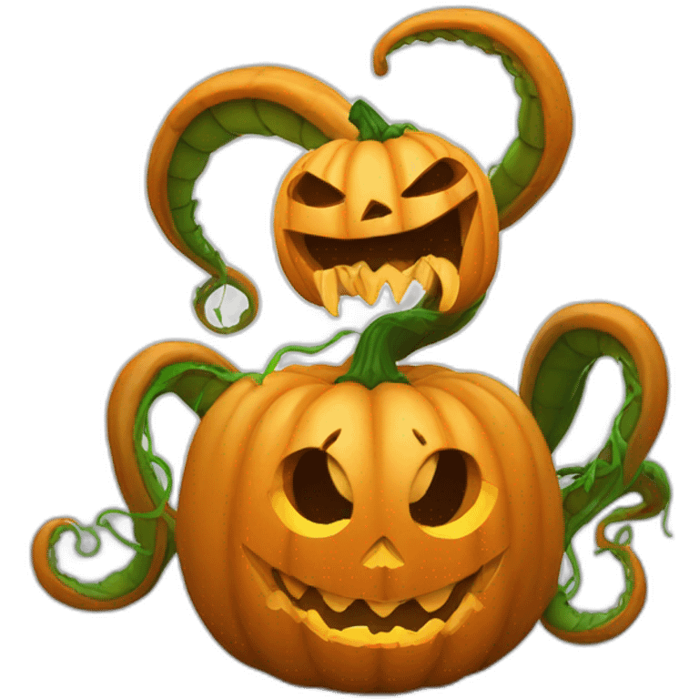 venom jack-o-lantern and tentacles emoji