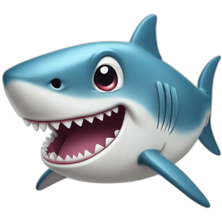 Cute shark with big teeth emoji