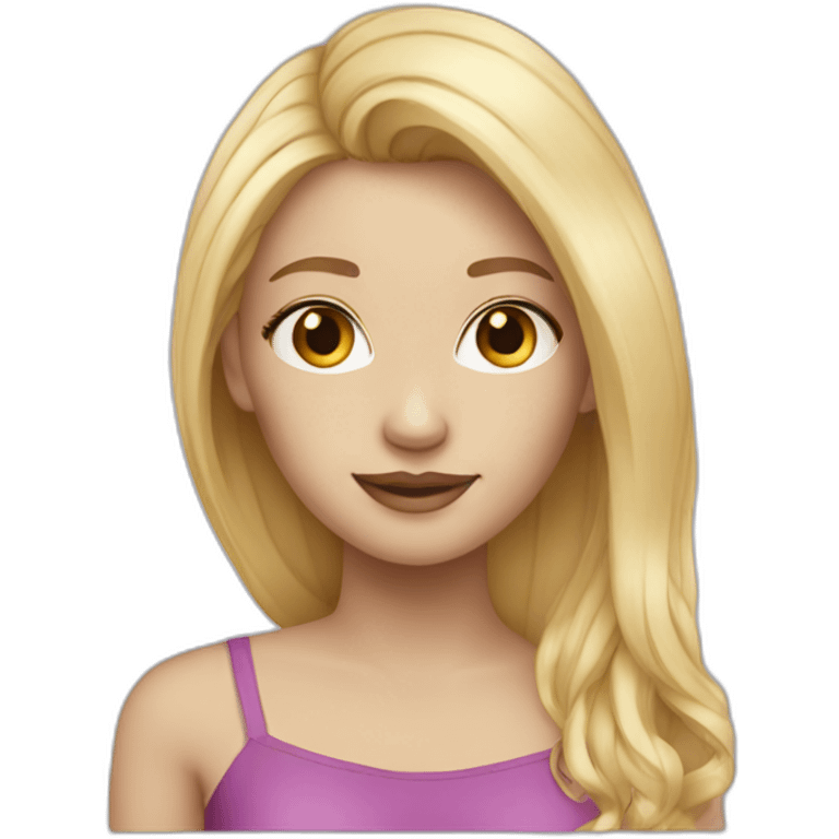 blonde hair bright girl white skin emoji