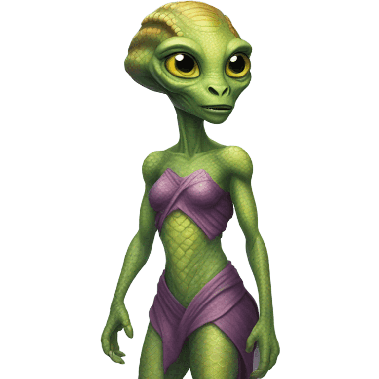 a reptilian alien woman full body emoji