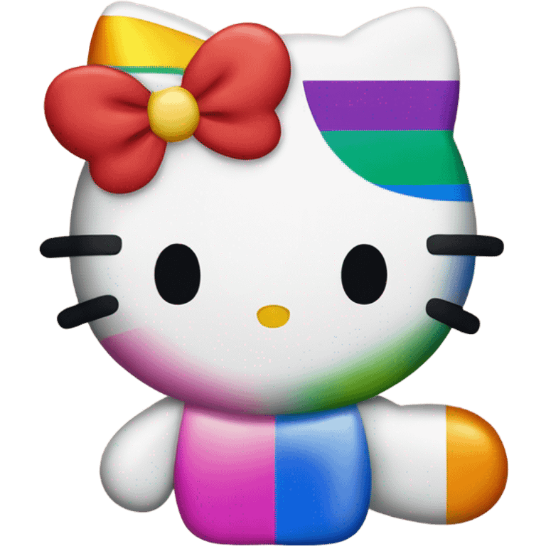 hello kitty and progress pride flag emoji