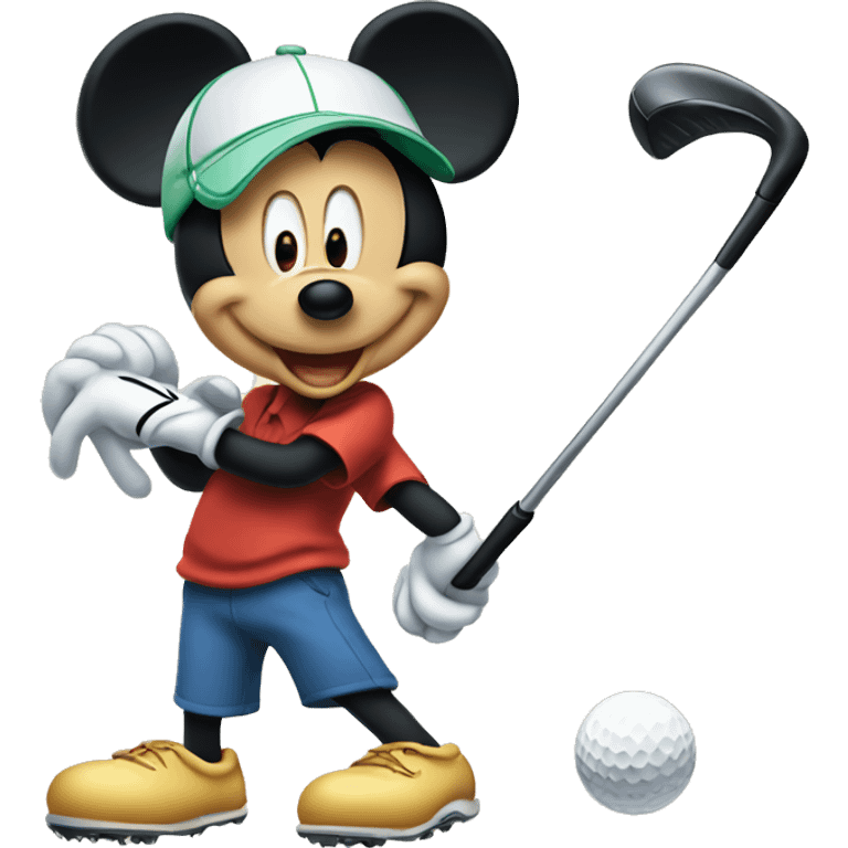 Mickey Mouse golfing  emoji