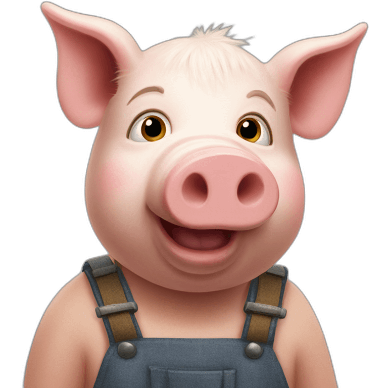 the little pig from three brothers who build a straw house emoji