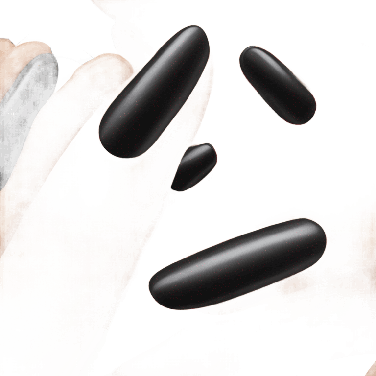 Gothic fingernail polish black hands emoji