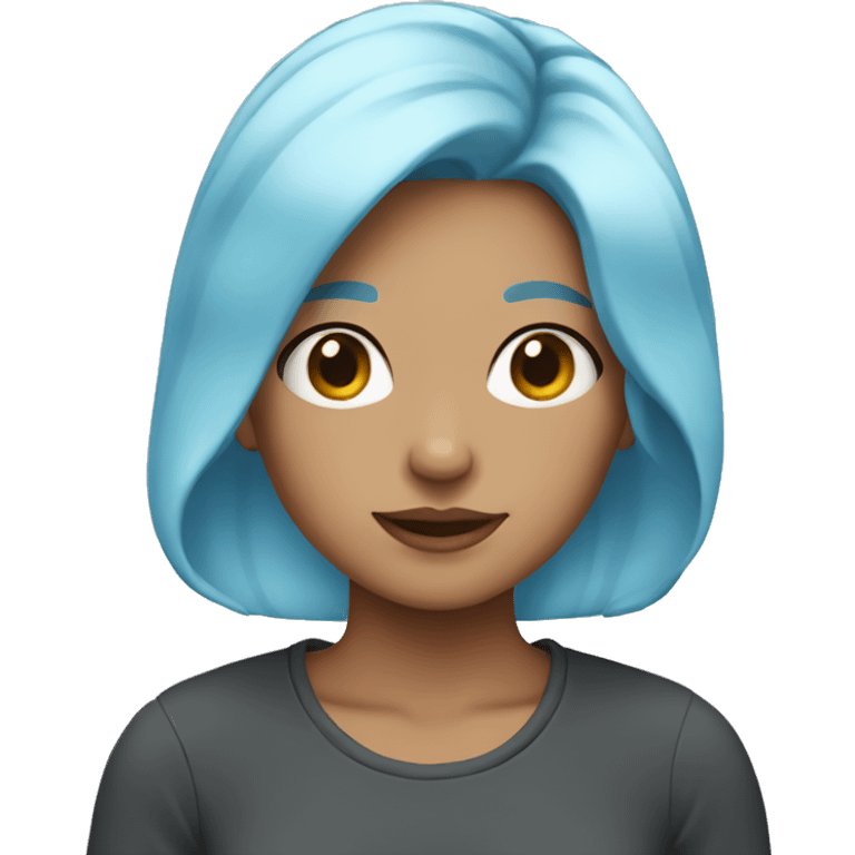 girl with pastel blue hair emoji