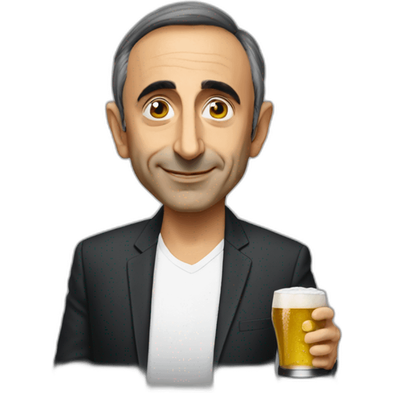 Eric Zemmour qui boit de la bière  emoji