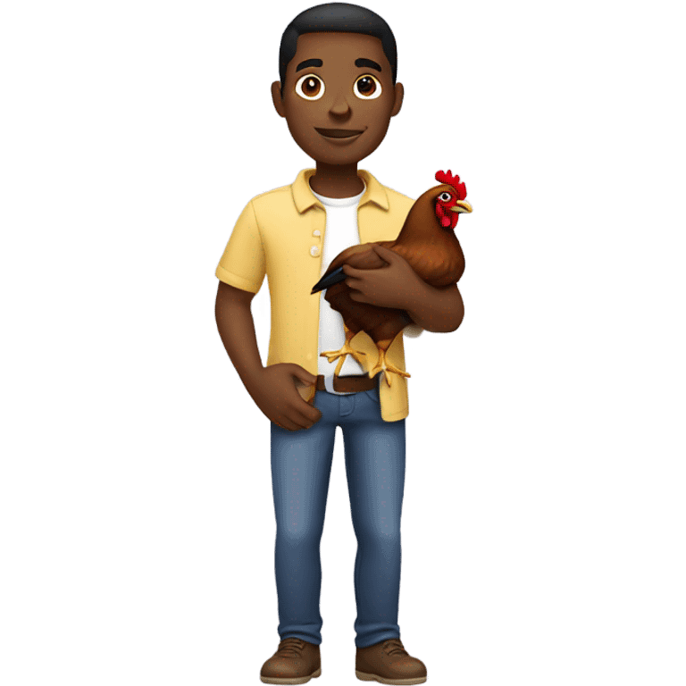 Black male with chicken emoji