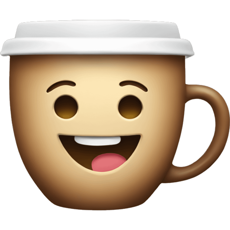 Smiling emoji drinking coffee emoji