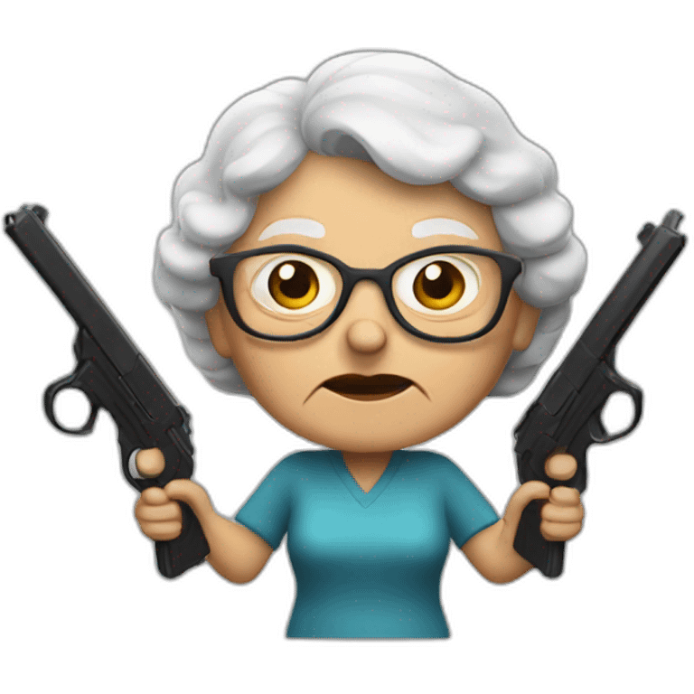 Granny With guns emoji