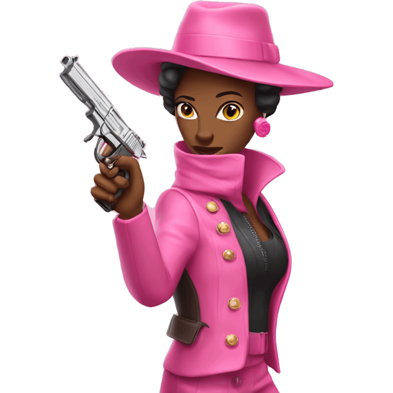 coquette pink woman with a pistol  emoji