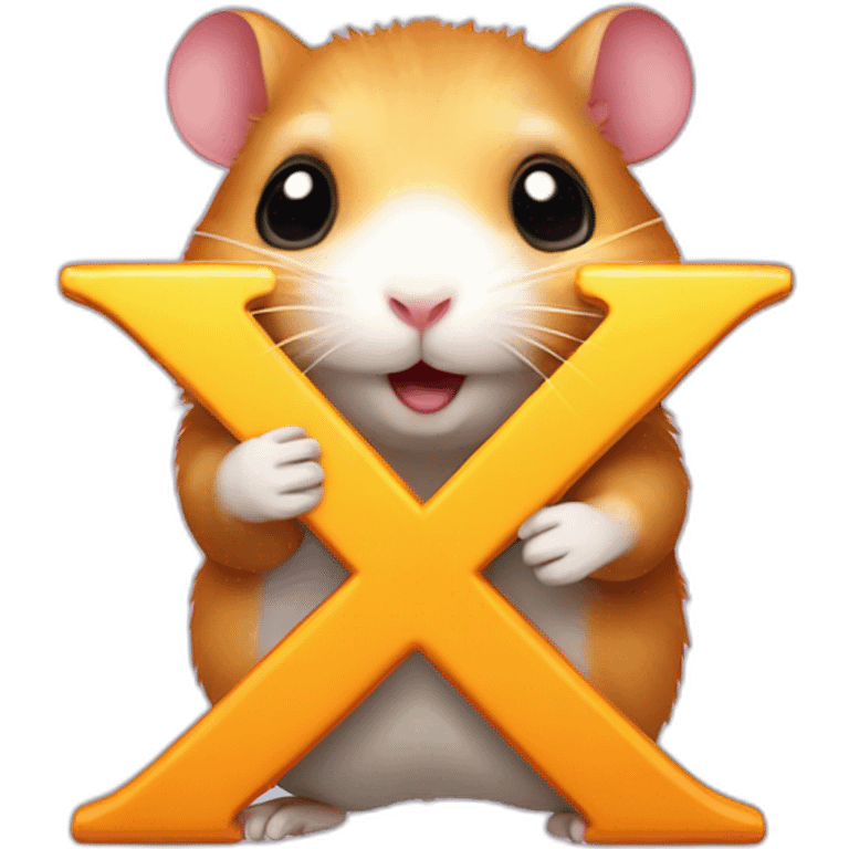 Hamster with letter x emoji