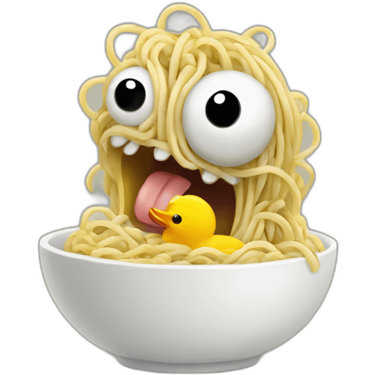 noodle monster eating cartoon duck emoji