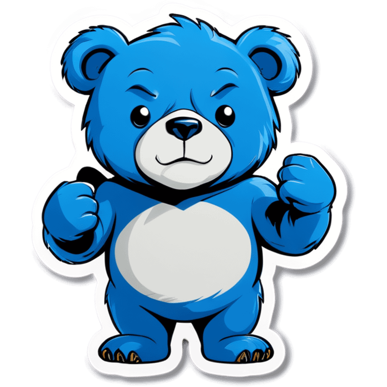 Blue bear with muscles  emoji