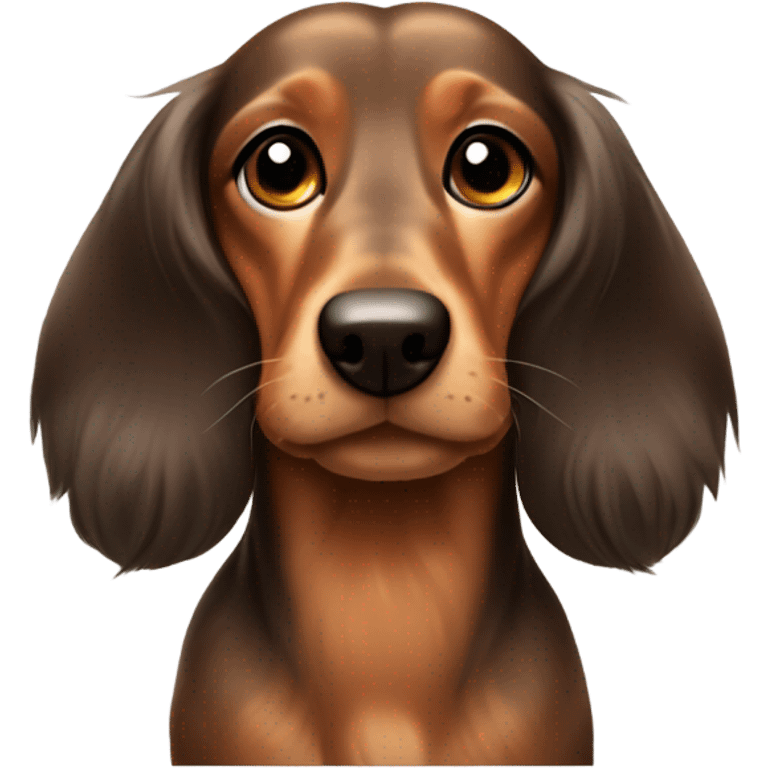 Long hair dapple miniature dachshund  emoji