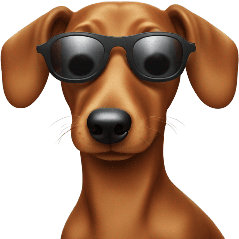 Sausage dog wearing sunglasses emoji