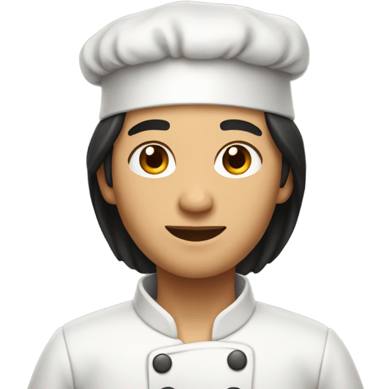 Asian chef tan skin black hair emoji