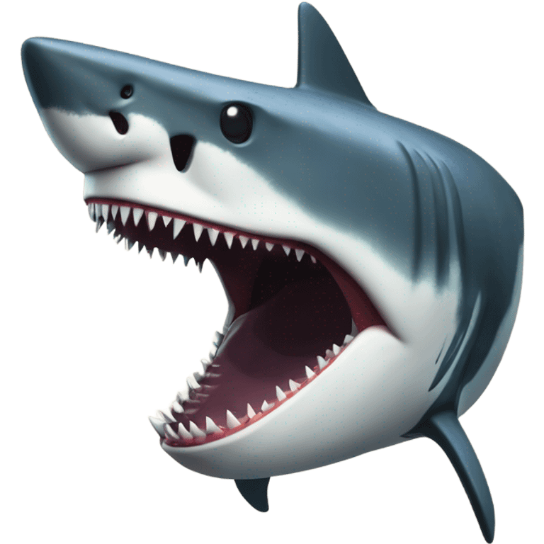 Megalodon with jaws open facing the front but body can be seen to the right emoji