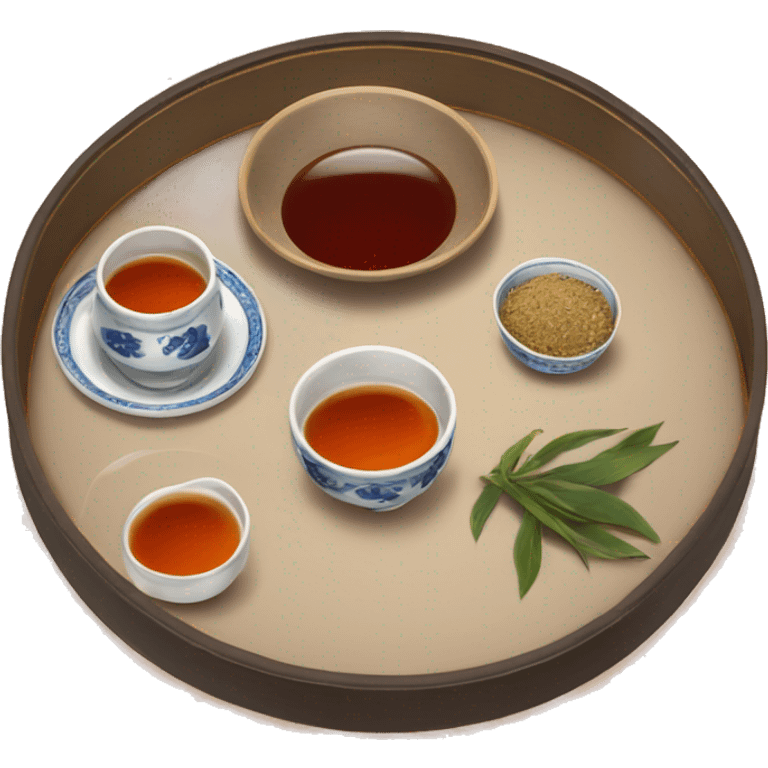 chinese tray with tea emoji