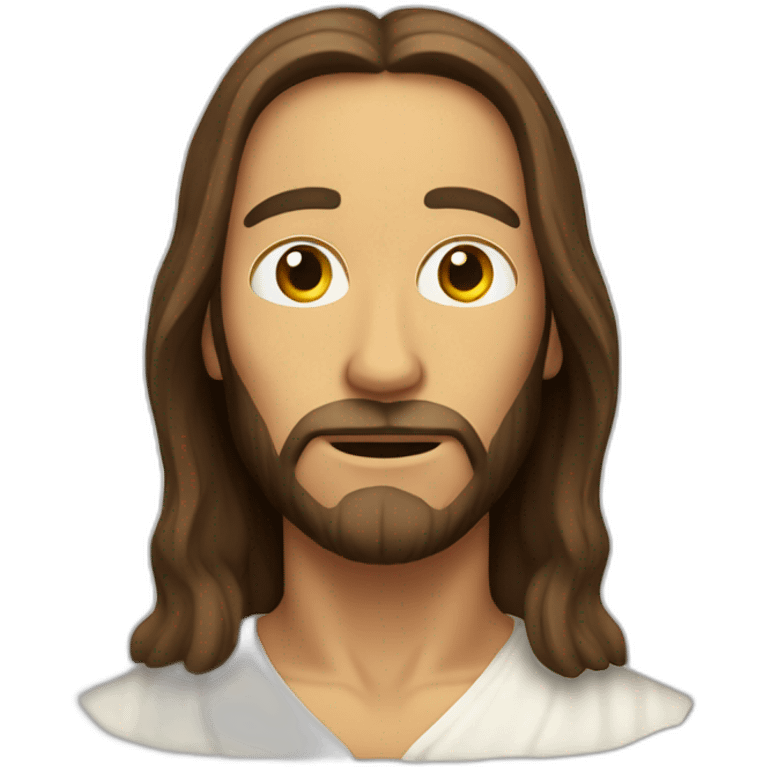 Jesus but his head is the one of a velociraptor emoji