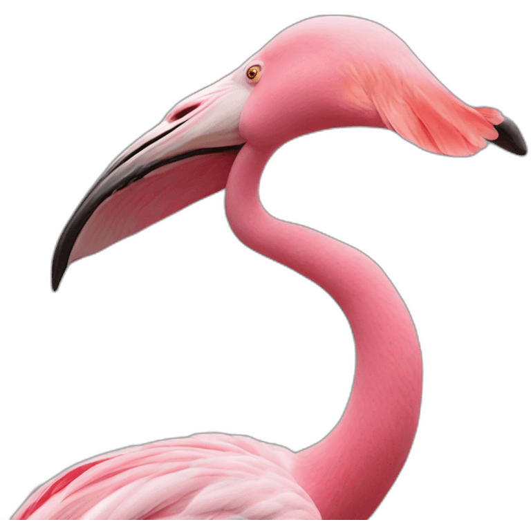 Flamant rose avec corps de rhinocéros emoji