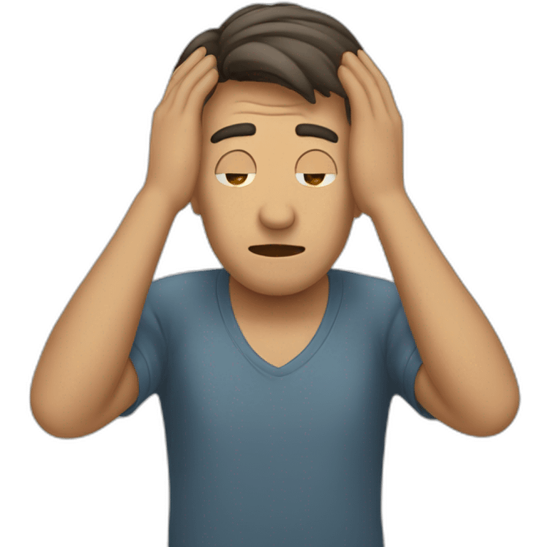 a man holding his head emoji