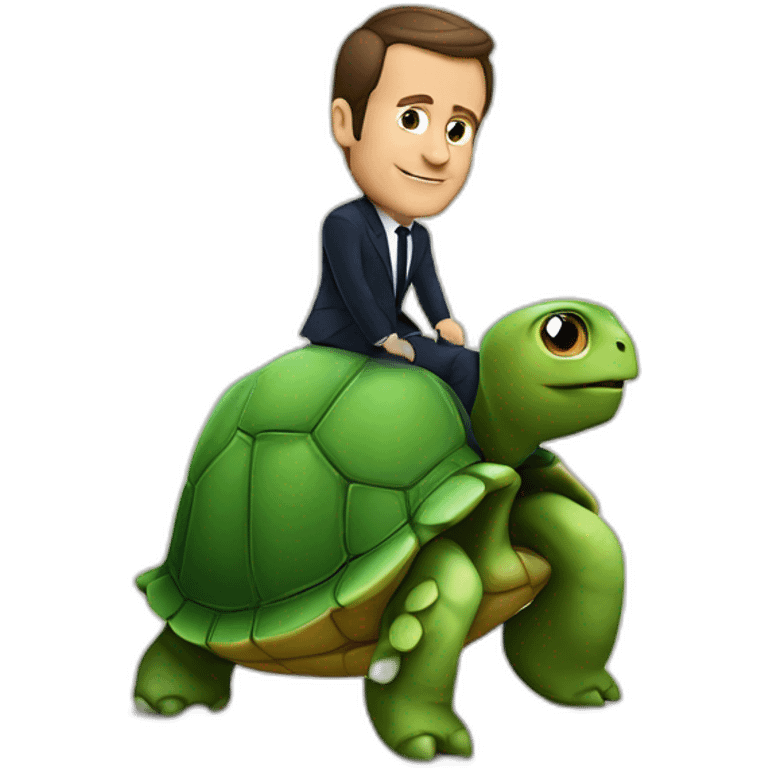 Macron sur tortue emoji