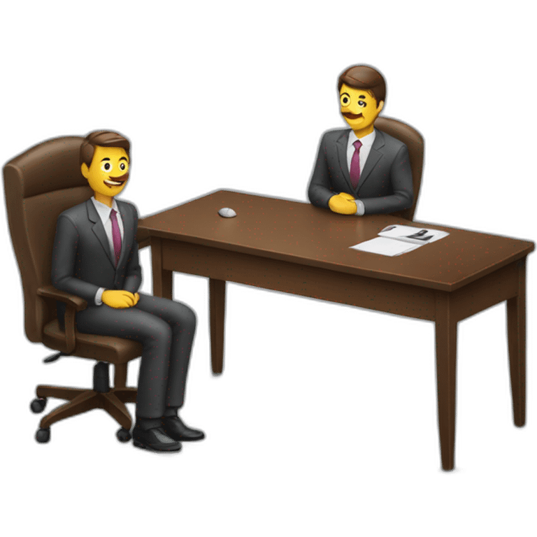 job interview desk man  emoji