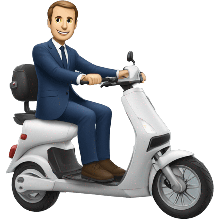 macron sur une trottinette sans siège  emoji