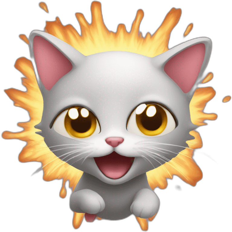 Exploding kitten emoji