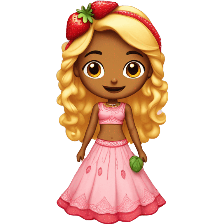 strawberry shortcake in a lehenga  emoji