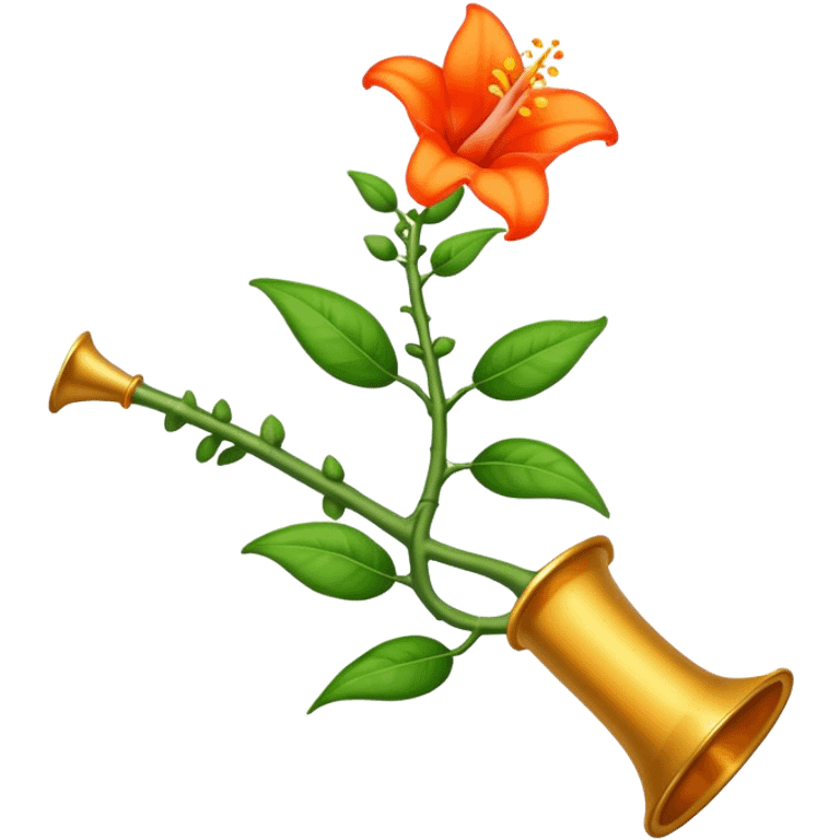 single Trumpet Vine, straight stem emoji