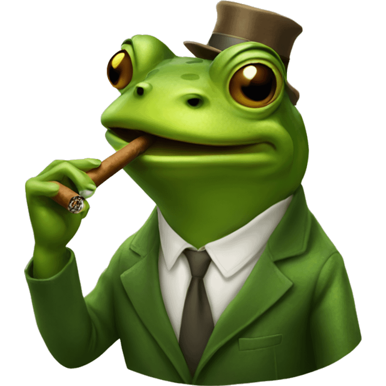 A frog smoking a cigar emoji