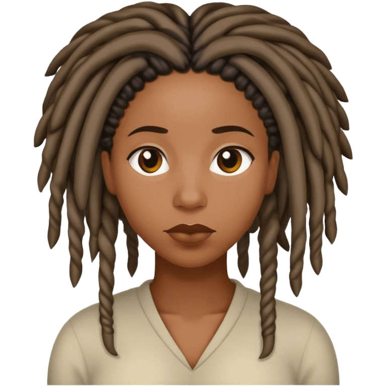 Black woman with locs attentive emoji