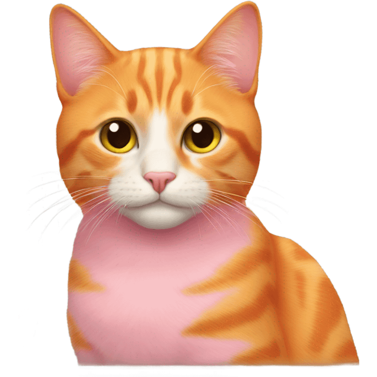 orange cat with pink hearts emoji