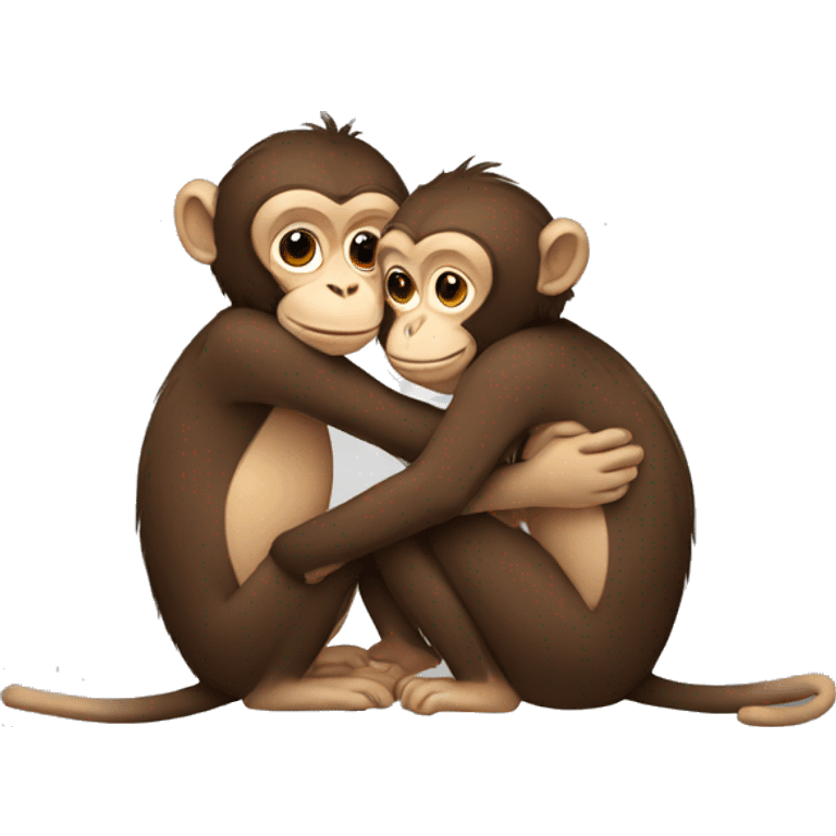 monkeys-hug-each-other emoji