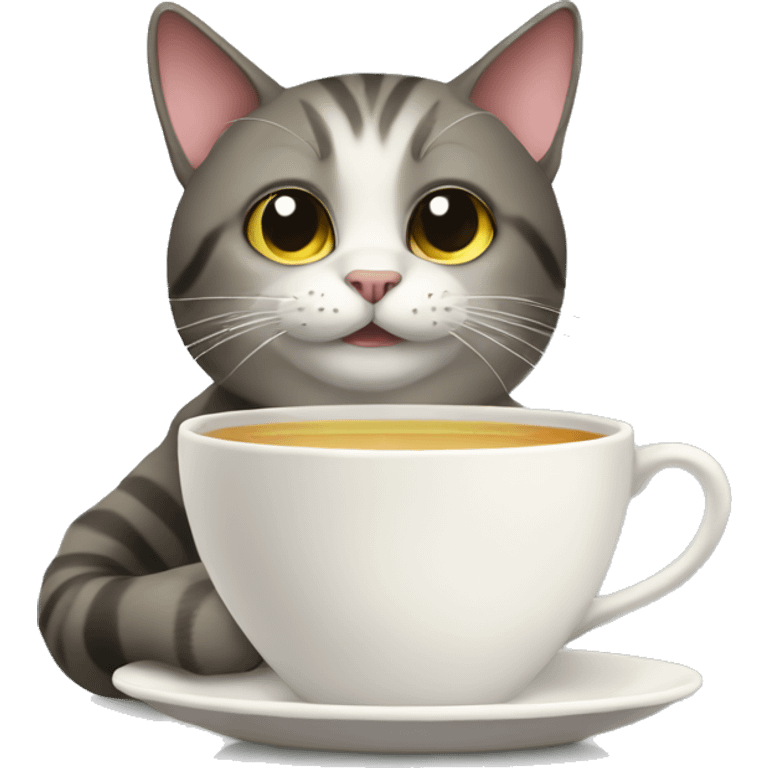 cat drink tea emoji