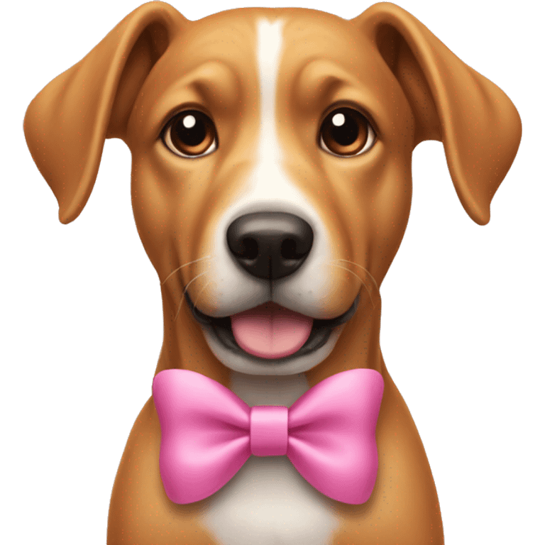 Dog wearing a pink bow emoji