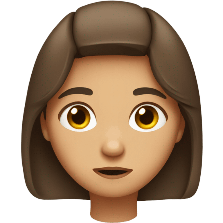 flustered brown haired girl emoji