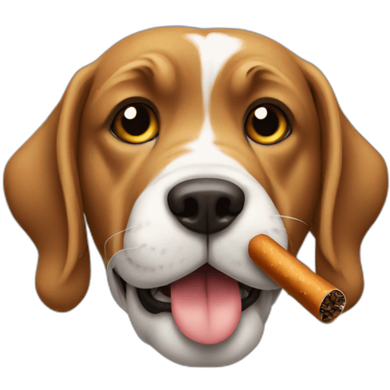 Smoking dog emoji