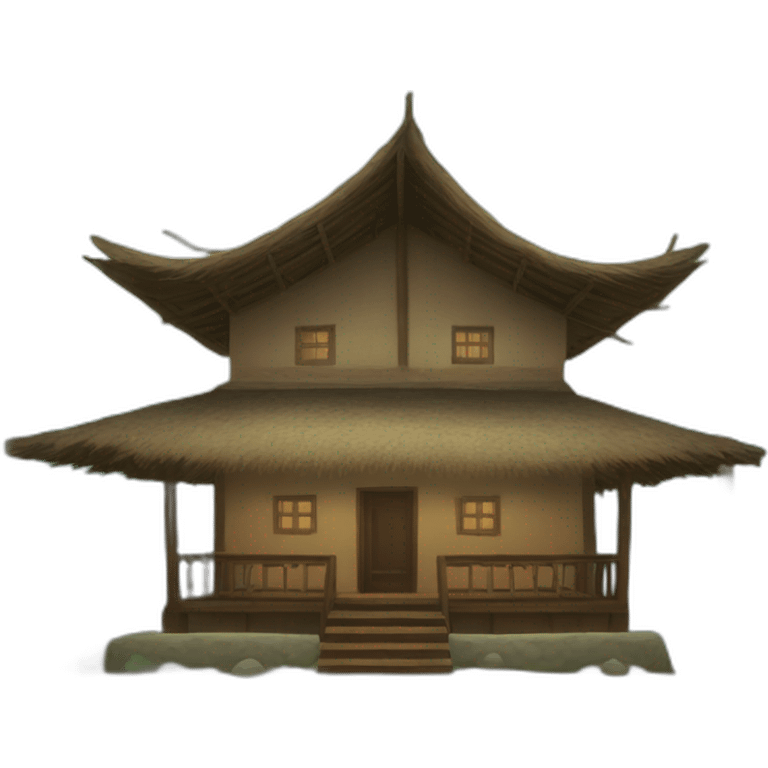 Minahasan traditional house 4k emoji