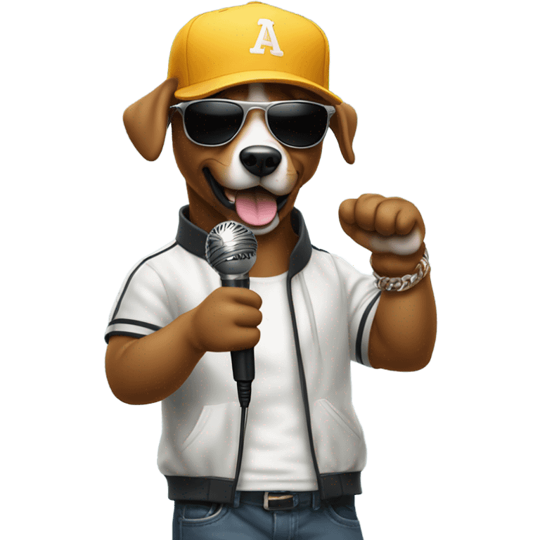 Rapping dog emoji