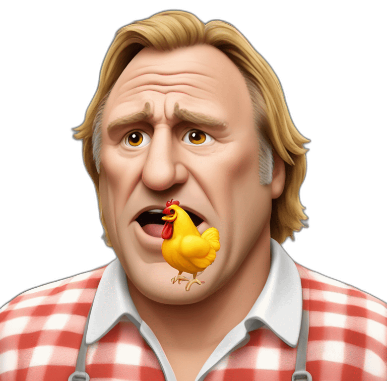 Gérard Depardieu qui mange du poulet 🐔 emoji