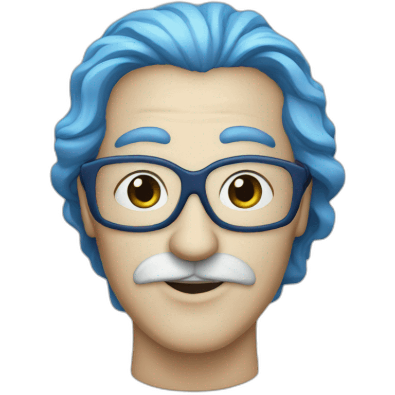 White Il Dottore in Fatui mask with blue hair emoji