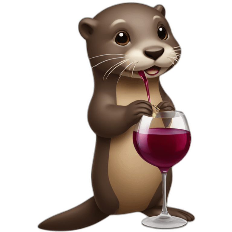 otter drinking wine emoji