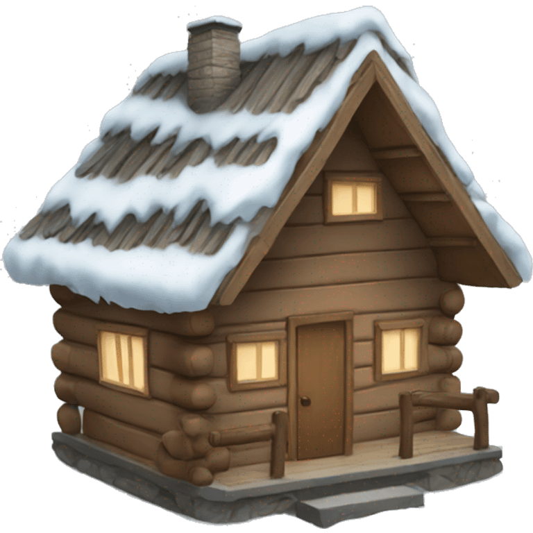 winter cabin emoji